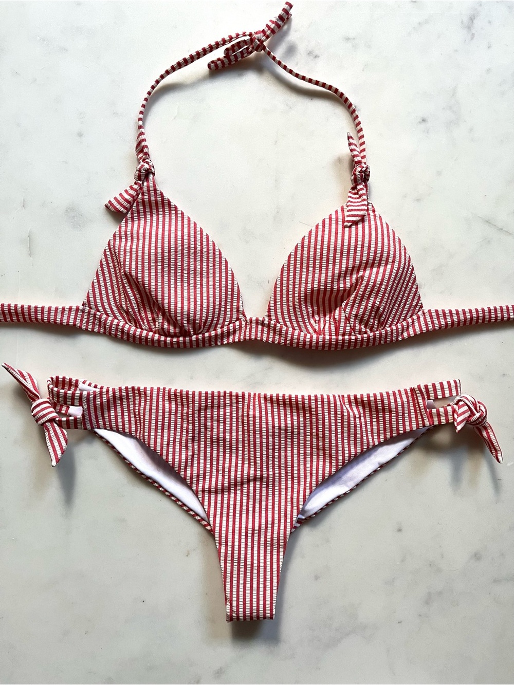 NWOT Calzedonia Cobey Red and White Striped Bikini